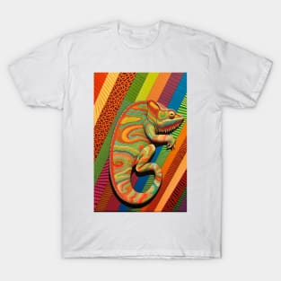 Reptile Lover and Lizard Lover Op Art Chameleon T-Shirt